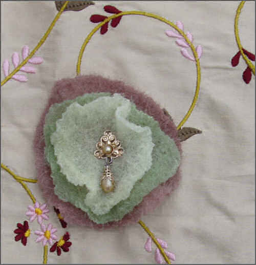 Organza efter behandling p&aring; maskine