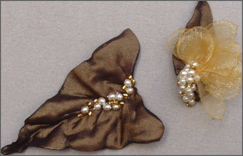 Blade i taft og organza